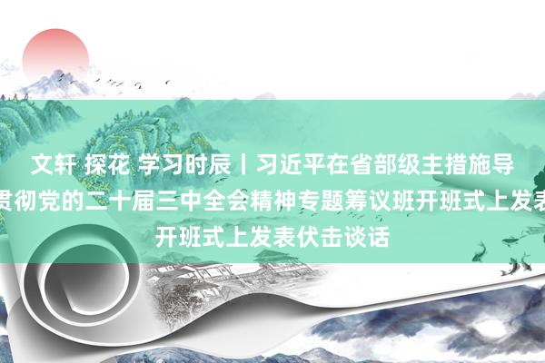 文轩 探花 学习时辰丨习近平在省部级主措施导干部学习贯彻党的二十届三中全会精神专题筹议班开班式上发表伏击谈话