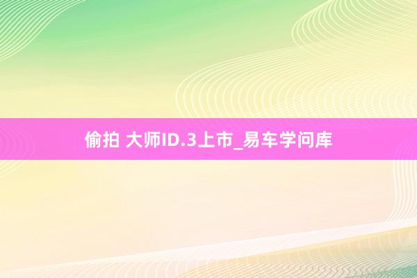 偷拍 大师ID.3上市_易车学问库