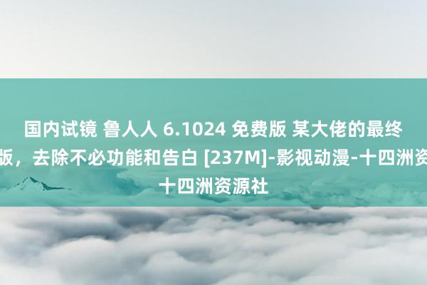 国内试镜 鲁人人 6.1024 免费版 某大佬的最终绿化版，去除不必功能和告白 [237M]-影视动漫-十四洲资源社